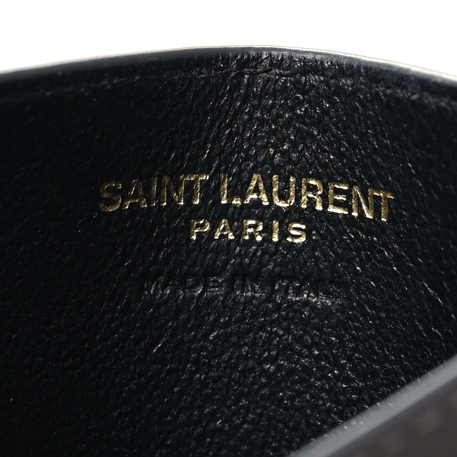 Saint Laurent Grain De Poudre Matelasse Chevron Monogram Credit Card Case Coal 6 of 8