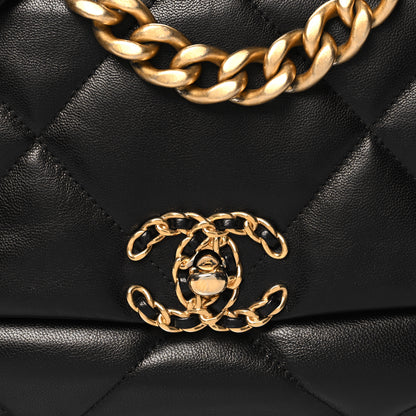 Chanel Goatskin Quilted Medium Chanel 19 Flap Black 8 of 11