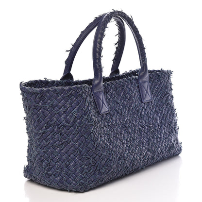 Bottega Veneta Chevre Intrecciato Fringe Netted Medium Cabat Tote Blue 4 of 21