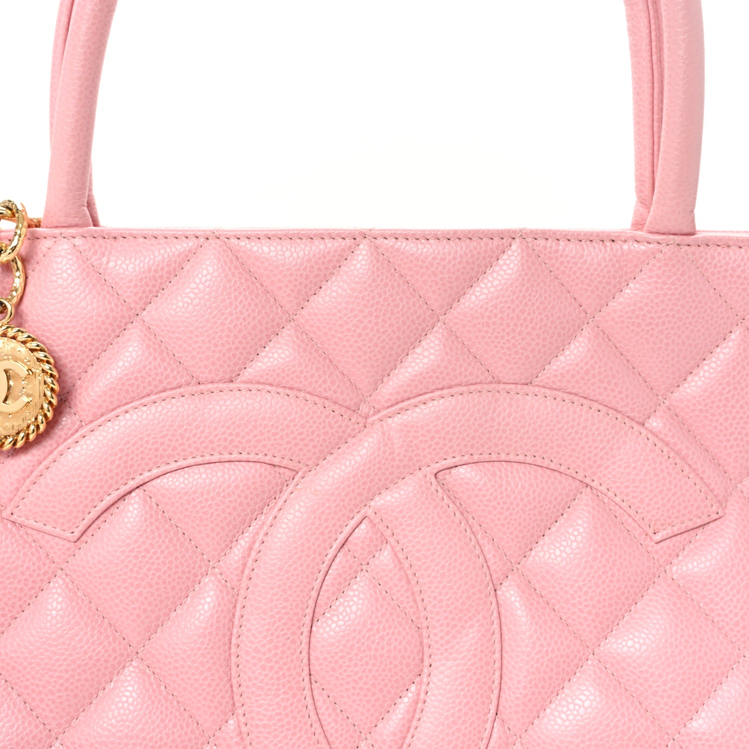 Chanel Caviar Medallion CC Tote Light Pink 8 of 10