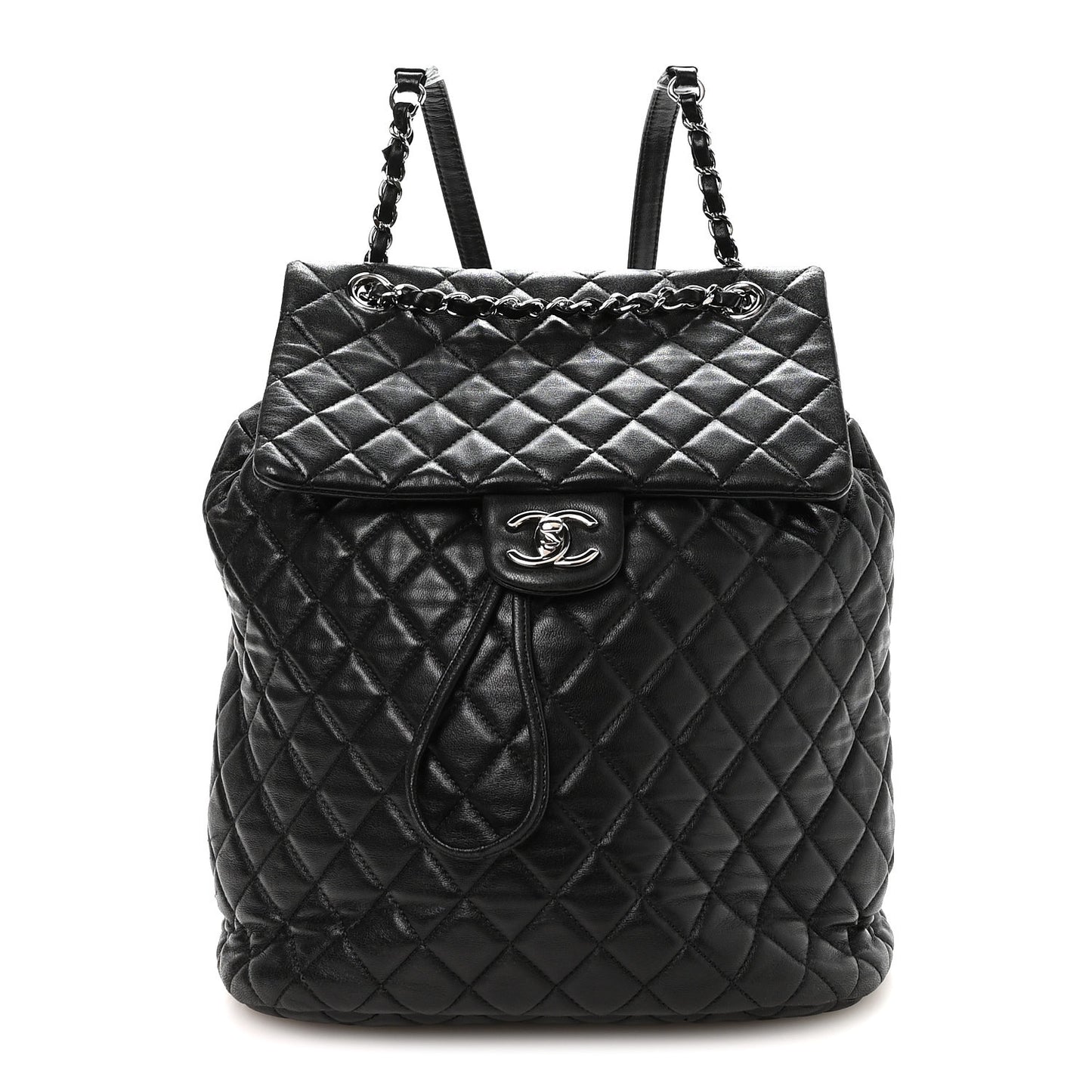 Lambskin Quilted Large Urban Spirit Backpack Black