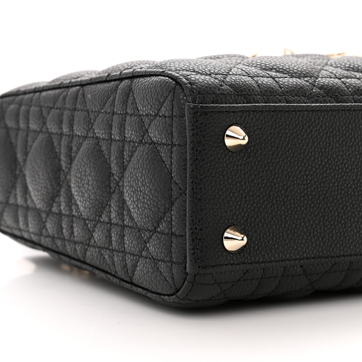 Grained Calfskin Cannage Small Lady Dior Black