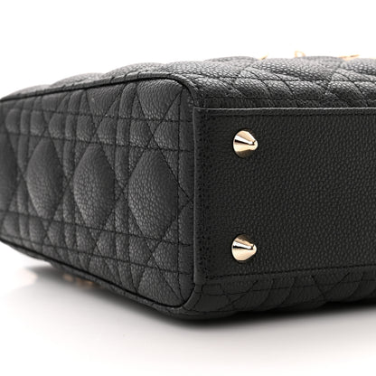 Christian Dior Grained Calfskin Cannage Small Lady Dior Black 9 of 12