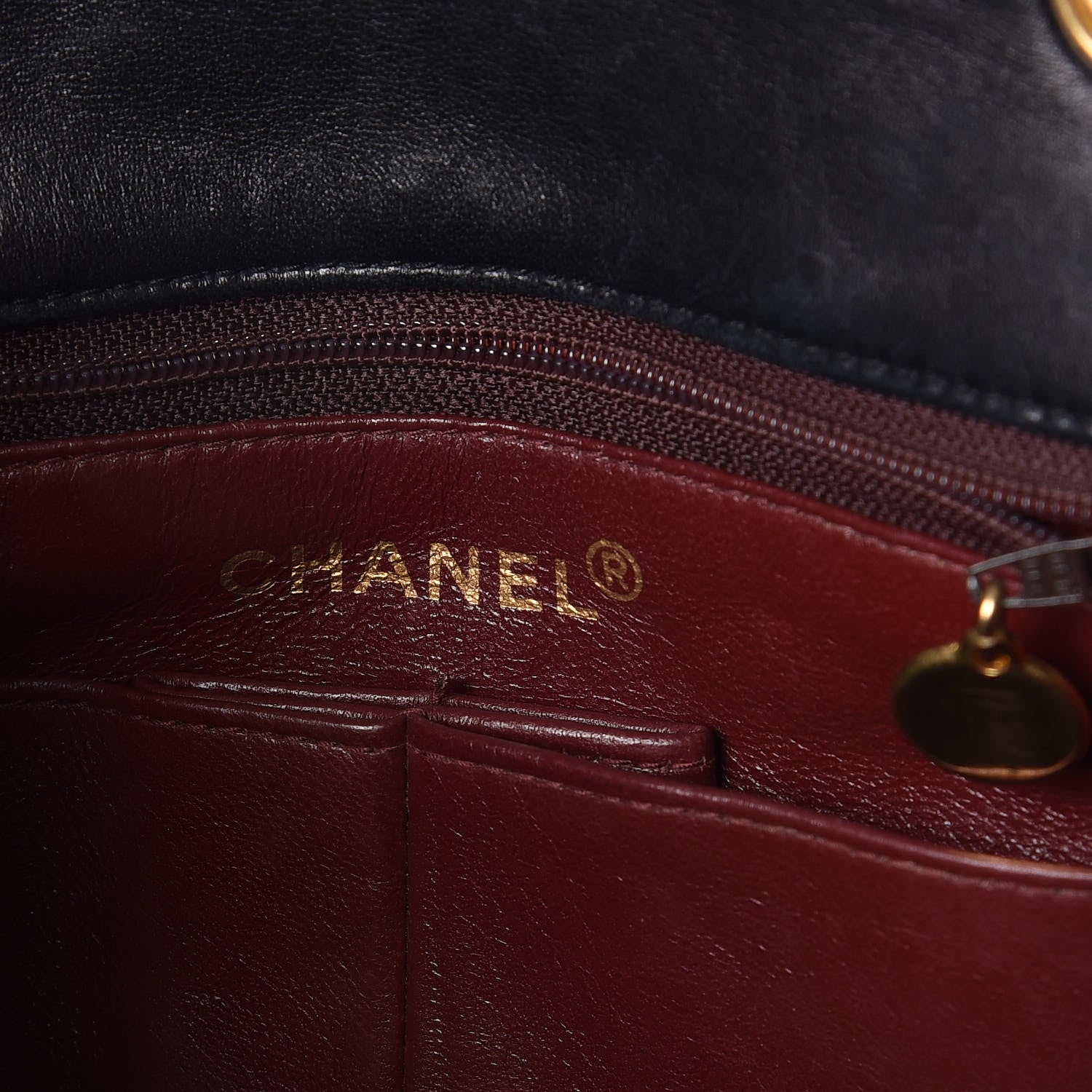 Chanel Lambskin Quilted Mini Square Flap Bag Black 6 of 14