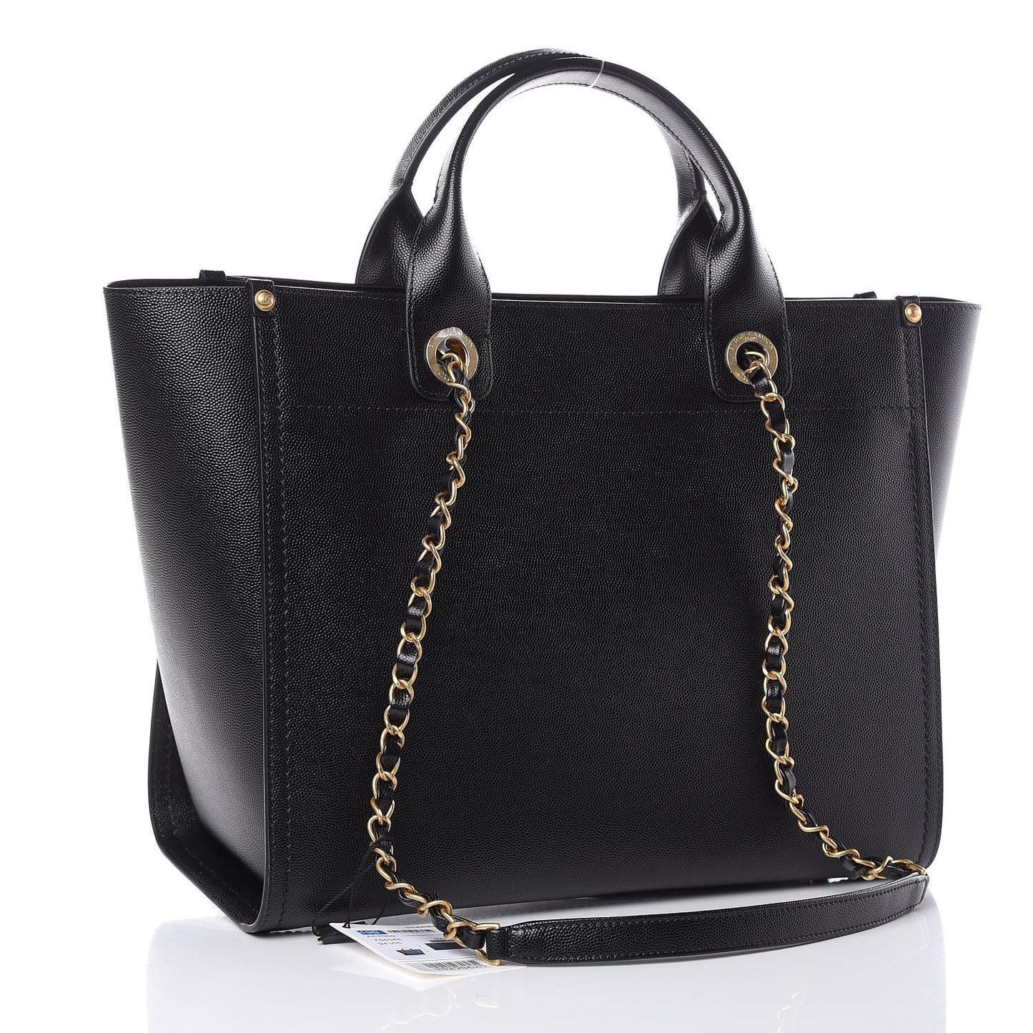 Caviar Small Studded Deauville Tote Black
