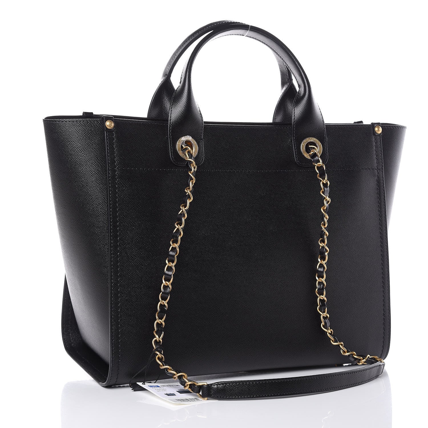 Chanel Caviar Small Studded Deauville Tote Black 3 of 9