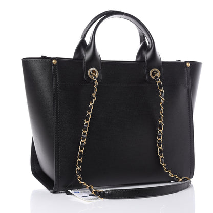 Chanel Caviar Small Studded Deauville Tote Black 3 of 9
