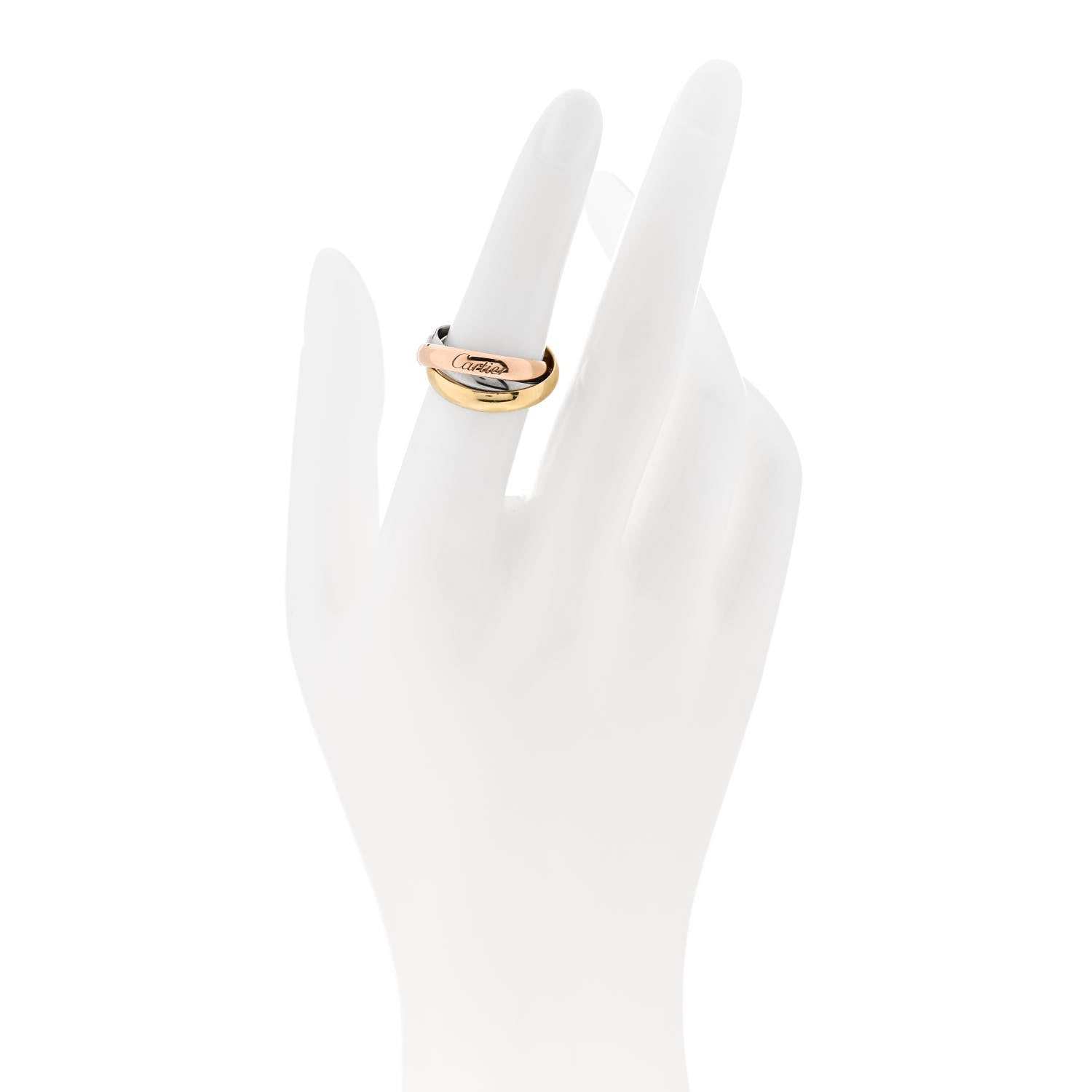Cartier 18K Pink Yellow White Gold Classic Trinity Ring 52 6 2 of 5