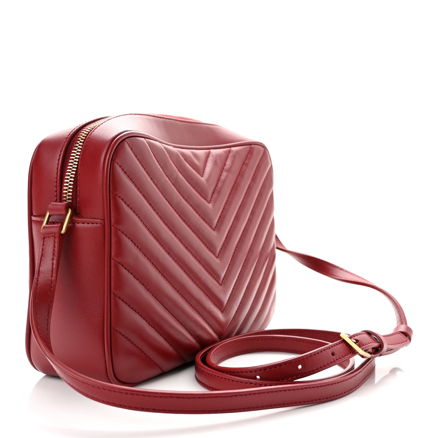 Saint Laurent Calfskin Matelasse Monogram Lou Camera Bag Rouge Eros 3 of 10