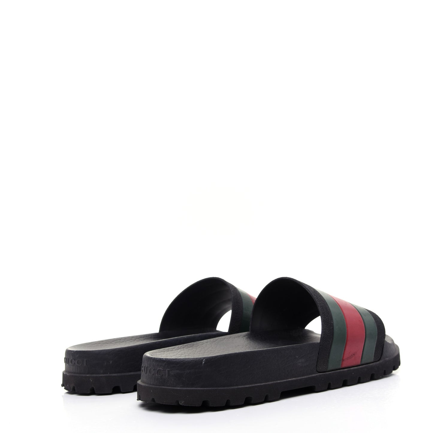 Rubber Web Mens Lug Sole Slide Sandals 9 Black Green Red