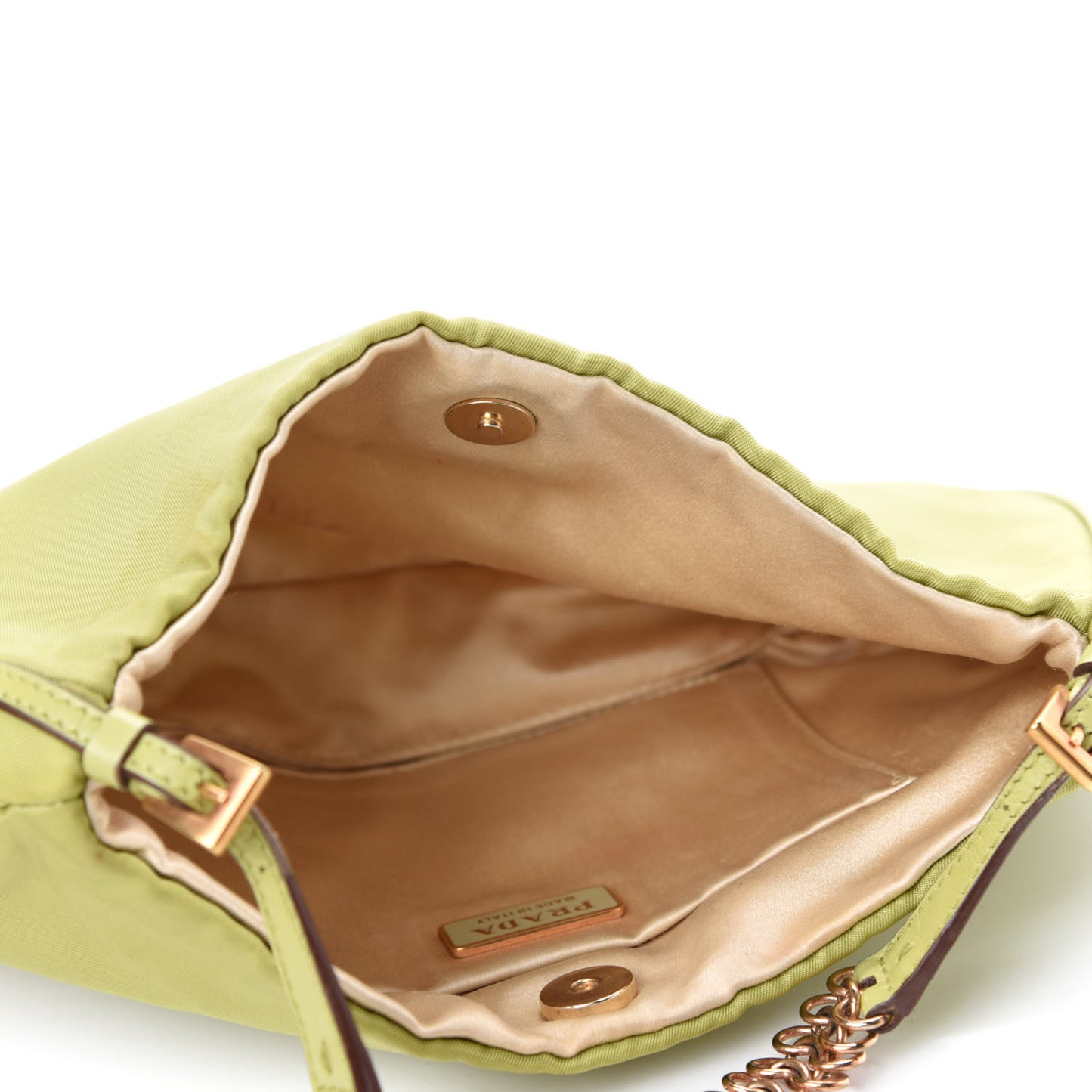 Tessuto Nylon Chain Shoulder Bag Green