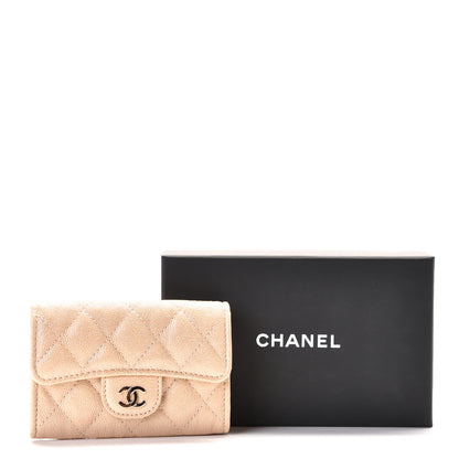 Chanel Iridescent Caviar Quilted Flap Card Holder Beige 7 of 7