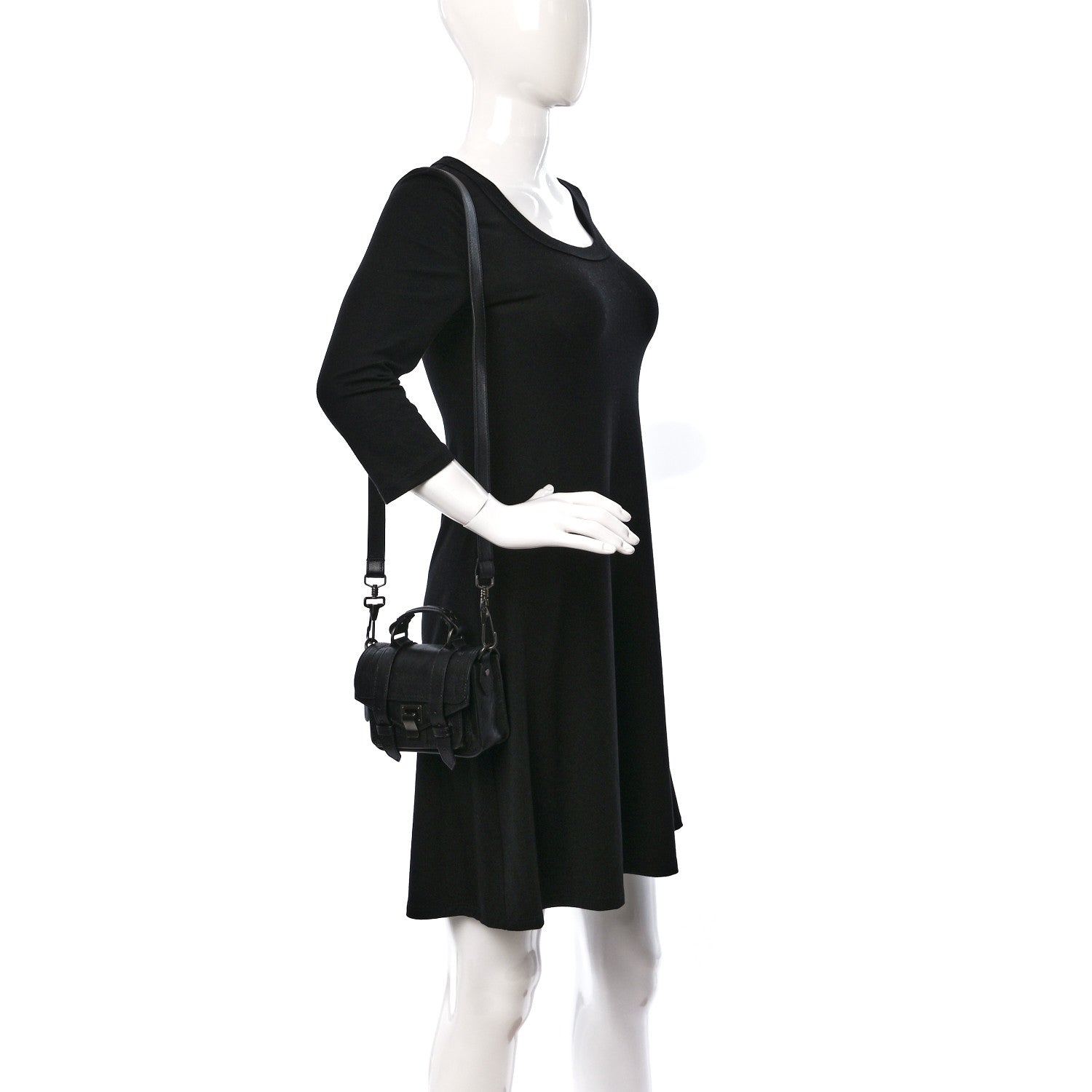 Proenza Schouler Lambskin Micro PS1 Satchel Black 2 of 9