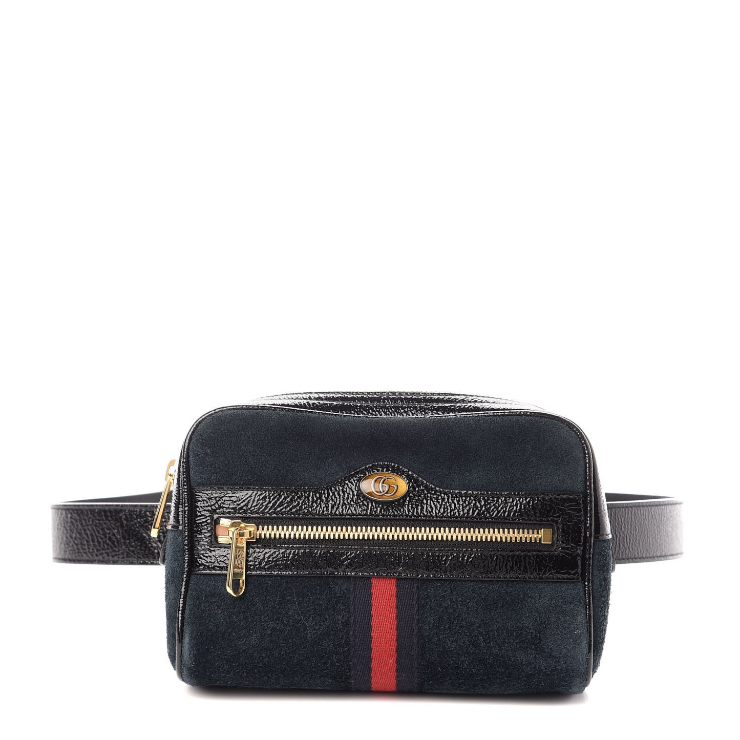 Suede Patent Small Ophidia Belt Bag 75 30 Blue Black