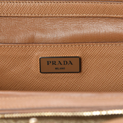 Prada Saffiano Cuir Top Handle Dome Tote Caramel 9 of 29