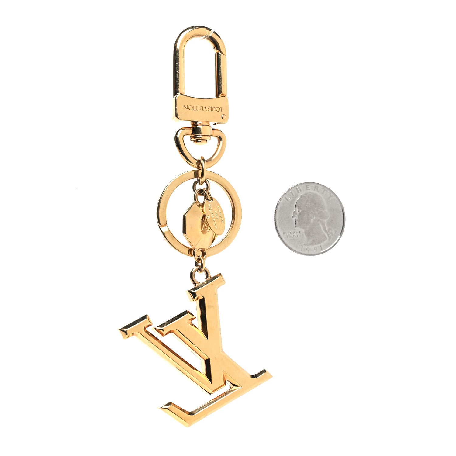 Louis Vuitton LV Facettes Bag Charm Key Holder Gold 2 of 4