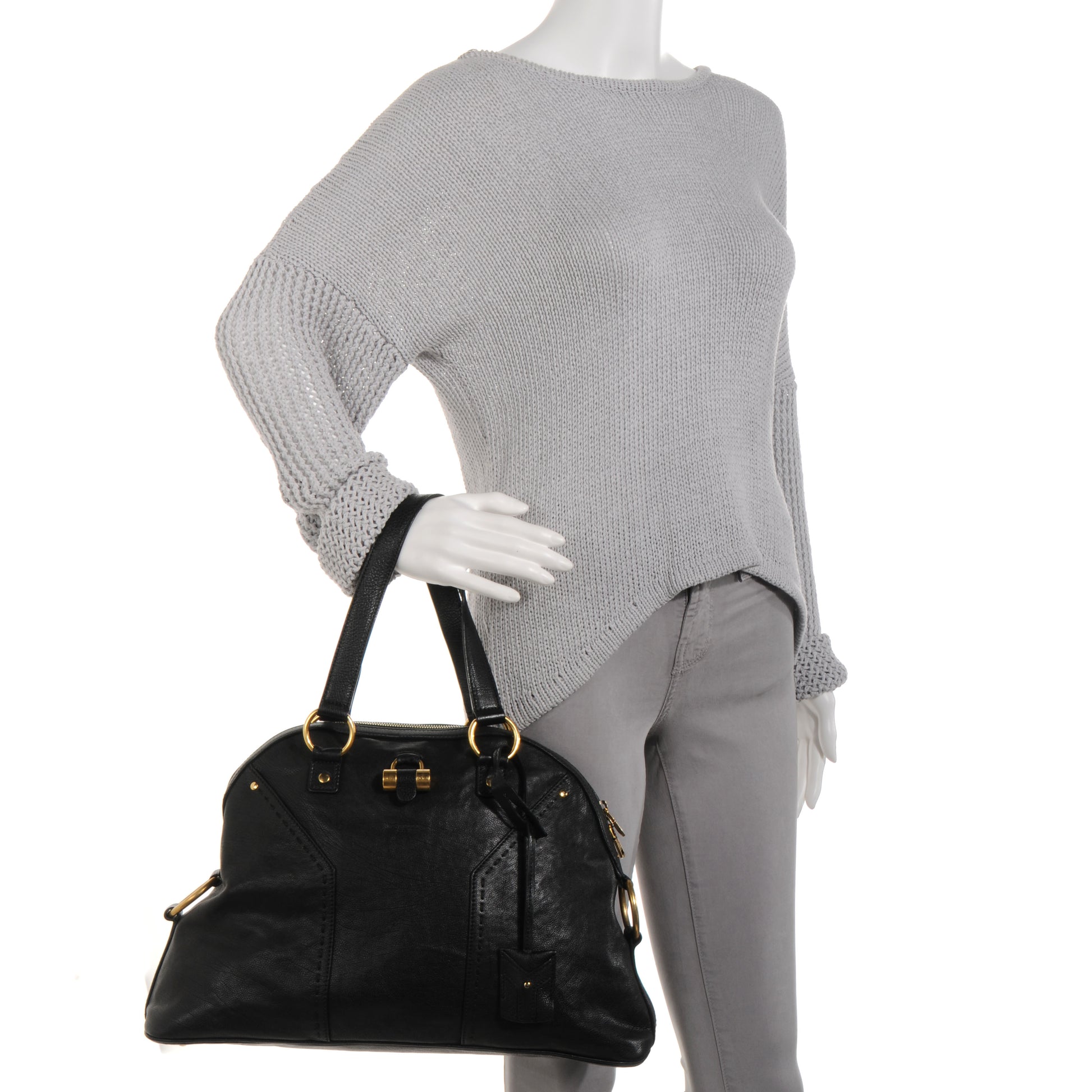 Saint Laurent Leather Large Muse Black 2 of 10
