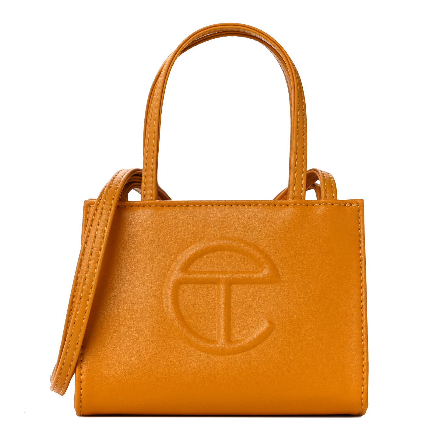 Vegan Leather Small Shopping Bag Mustard