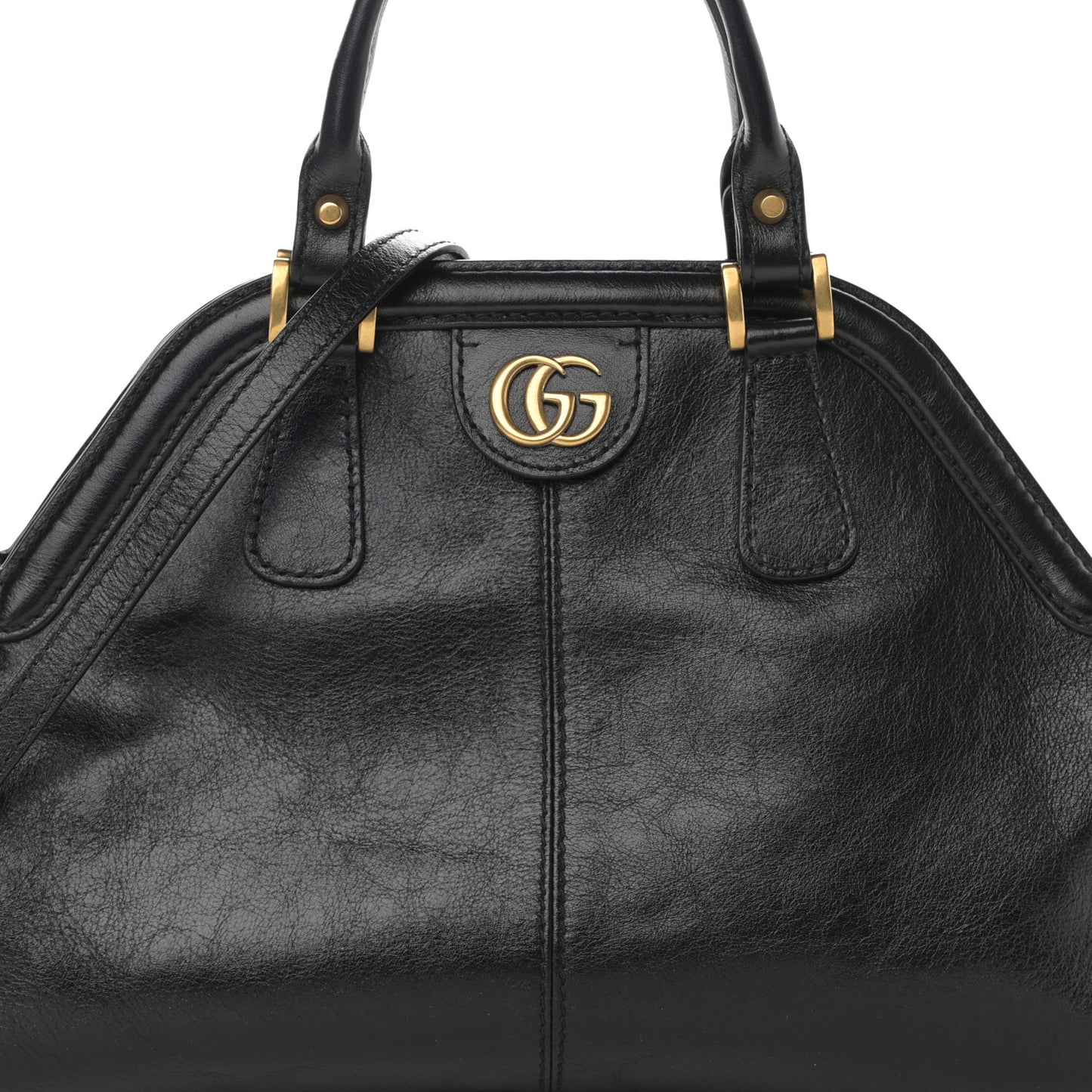 Calfskin Medium Re(Belle) Top Handle Bag Black