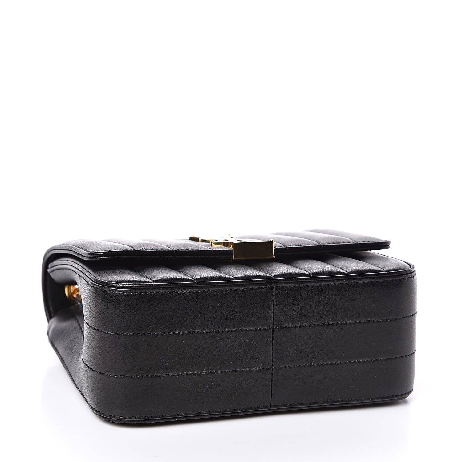 Saint Laurent Lambskin Matelasse Monogram Medium Vicky Chain Bag Black 4 of 9