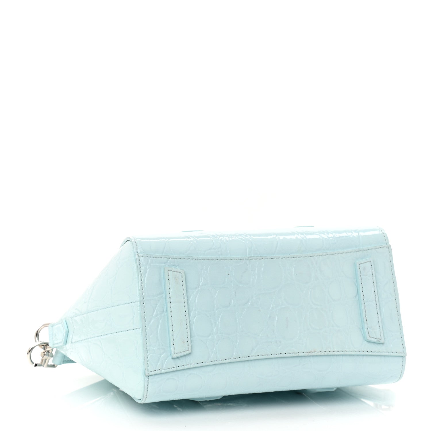 Givenchy Calfskin Crocodile Embossed Mini Antigona Lock Sky Blue 4 of 14