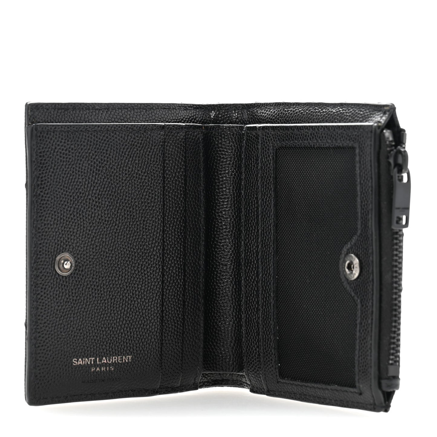 Grain De Poudre Matelasse Chevron Monogram Zipped Card Case Black