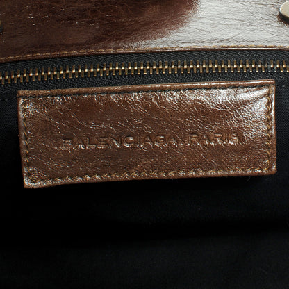 Balenciaga Chevre Leather Oval Clutch Truffle 6 of 7