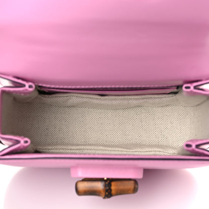 Gucci Boarded Dyana Lux Calfskin Web Mini Bamboo 1947 Top Handle Bag Nice Pink 5 of 9