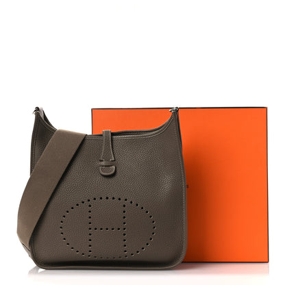 Hermes Taurillon Clemence Evelyne III PM Etoupe 12 of 12