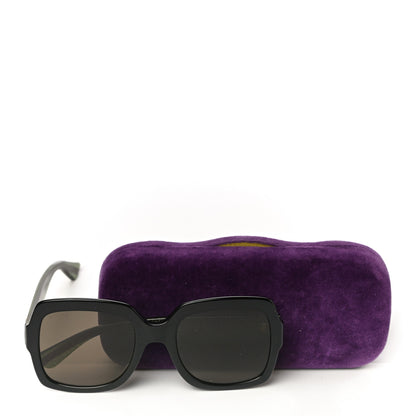 Gucci Acetate Square Frame Web Glitter Sunglasses GG0036S Black Green 7 of 7