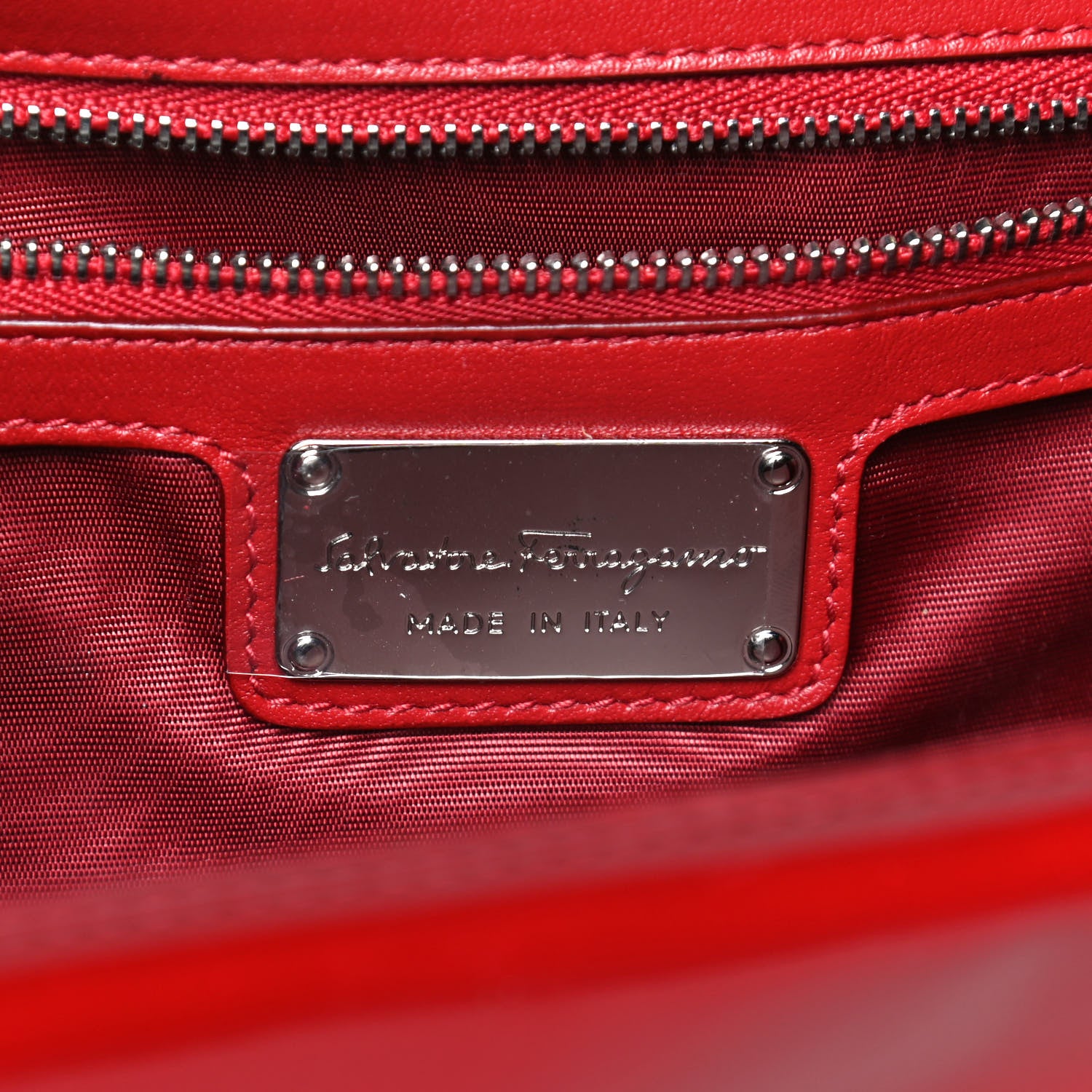 Salvatore Ferragamo Patent Ginny Vara Bow Shoulder Bag Red 5 of 13