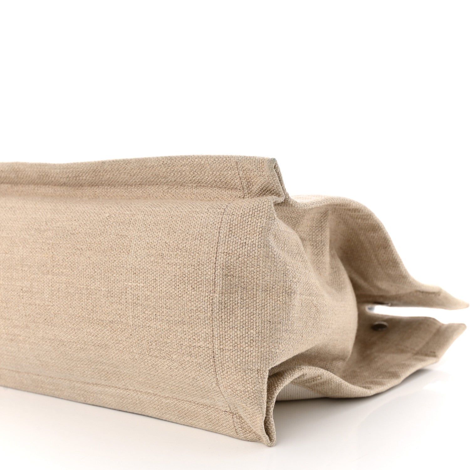 Saint Laurent Linen Calfskin Small Rive Gauche Tote Greggio Natural 10 of 11