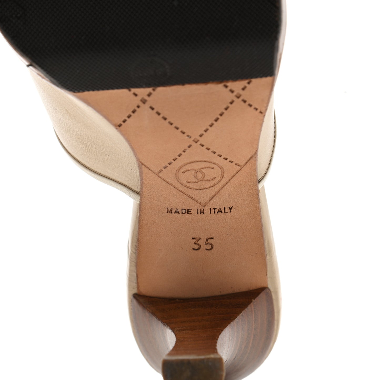 CC Turnlock Sandals 35 Beige White