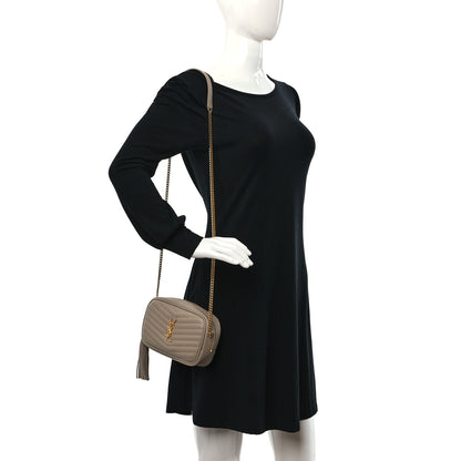 Saint Laurent Grain De Poudre Matelasse Monogram Mini Lou Camera Bag Dark Beige 2 of 10