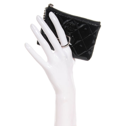 Chanel Patent Quilted Zip Coin Purse Black 2 of 7