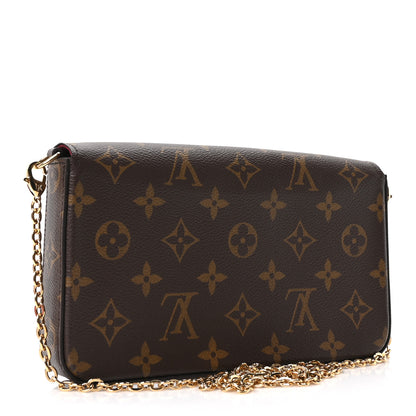 Louis Vuitton Monogram Pochette Felicie Chain Wallet Fuchsia 3 of 14