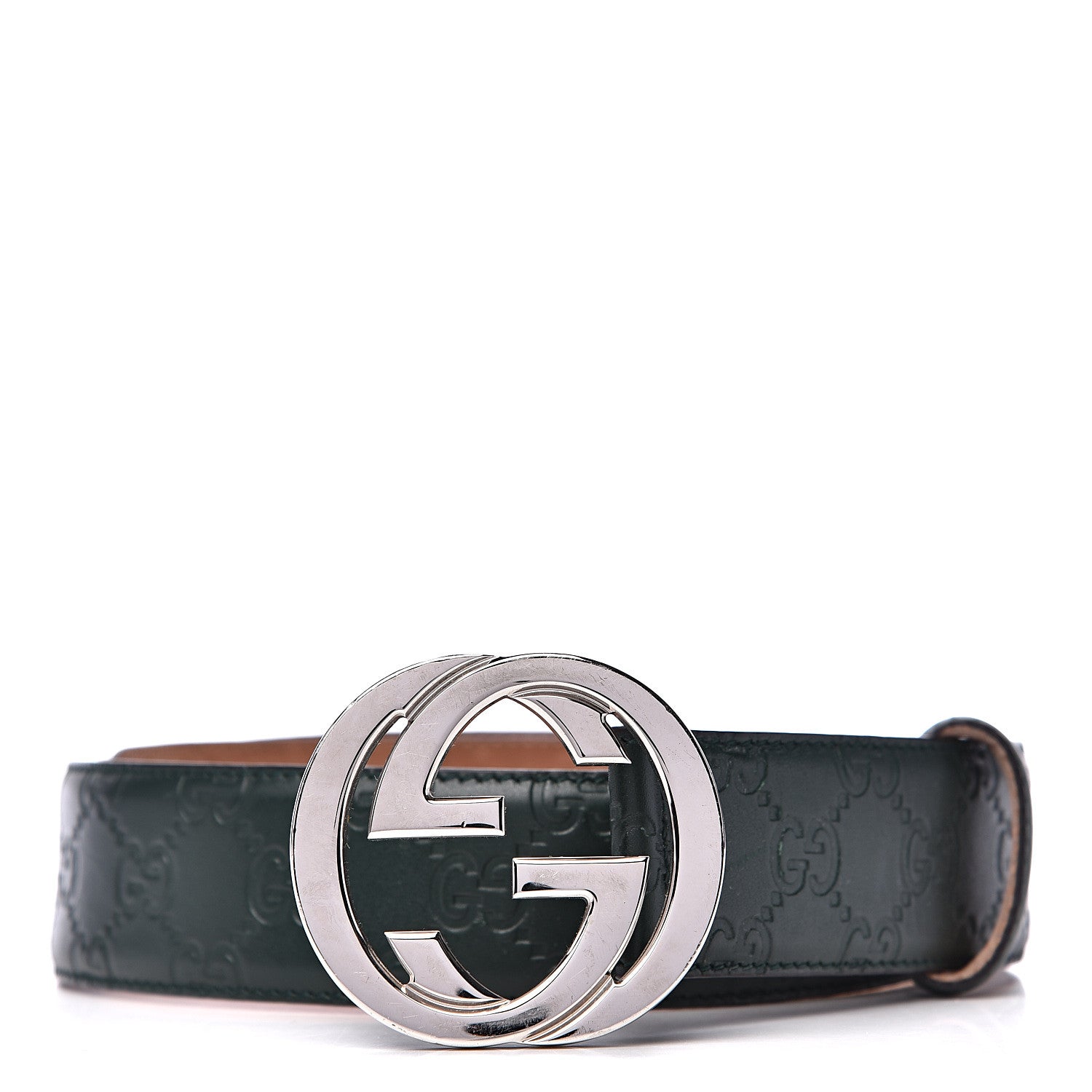 Gucci Guccissima Signature Interlocking G 40mm Belt 80 32 Verde 1 of 6