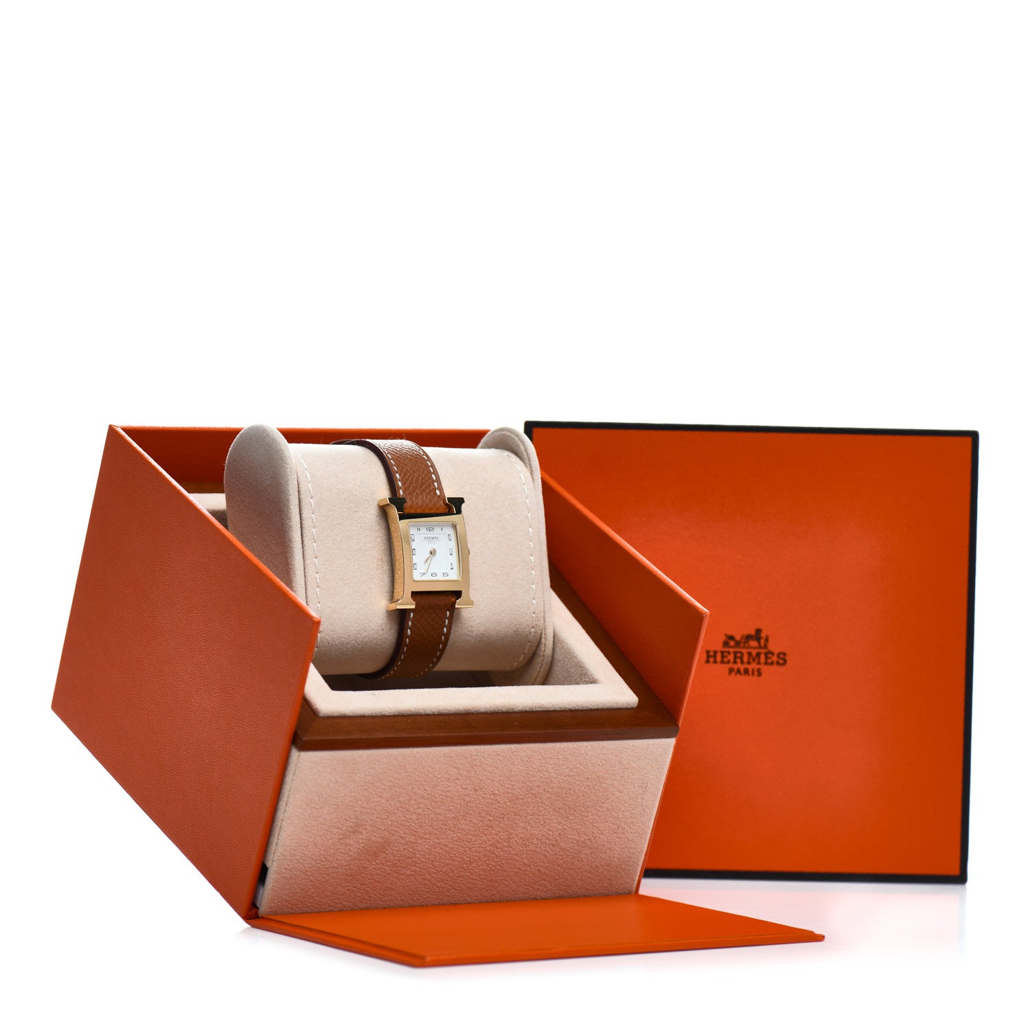 Hermes Stainless Steel Epsom 21mm Heure H Hour Quartz Watch Gold 5 of 5