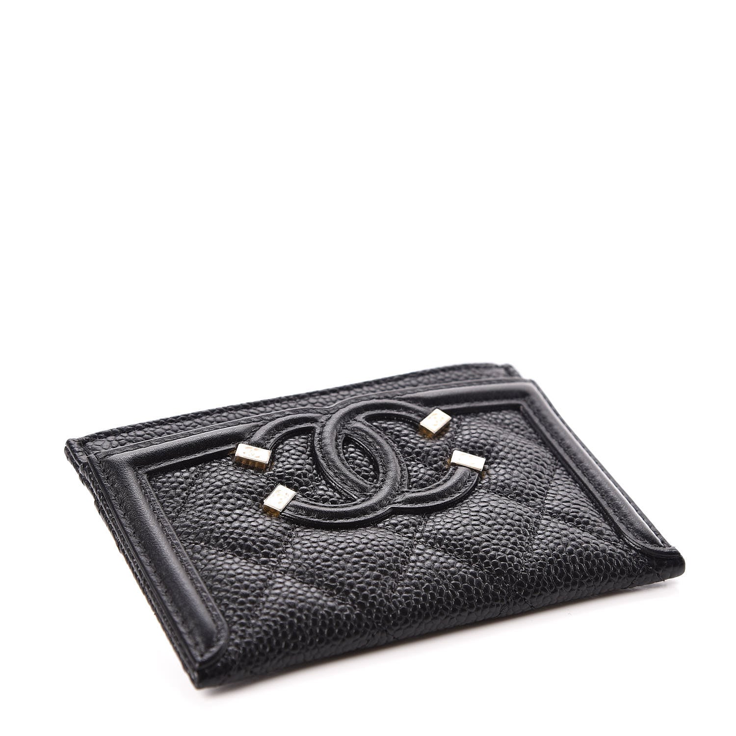 Chanel Caviar Quilted Filigree Card Holder Black 4 of 10