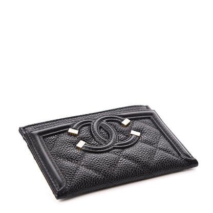 Chanel Caviar Quilted Filigree Card Holder Black 4 of 10