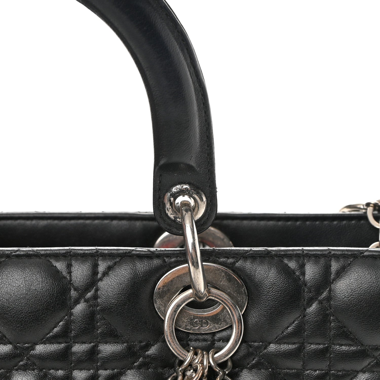 Christian Dior Lambskin Cannage Large Lady Dior Black 14 of 20