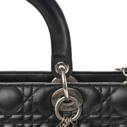 Christian Dior Lambskin Cannage Large Lady Dior Black 14 of 20
