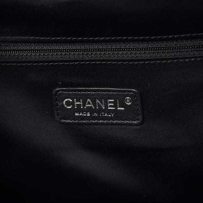 Chanel Vinyl Quilted Frozen Shopping Tote Black 6 of 10