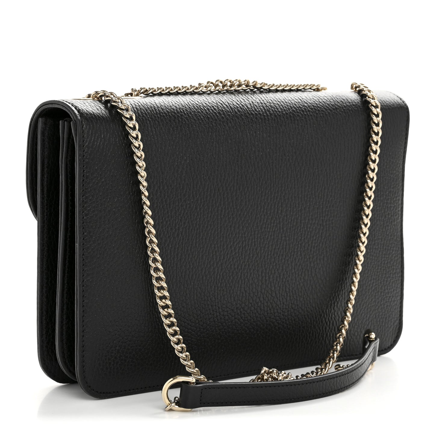 Dollar Calfskin Interlocking G Shoulder Bag Black
