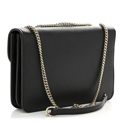 Gucci Dollar Calfskin Interlocking G Shoulder Bag Black 3 of 12