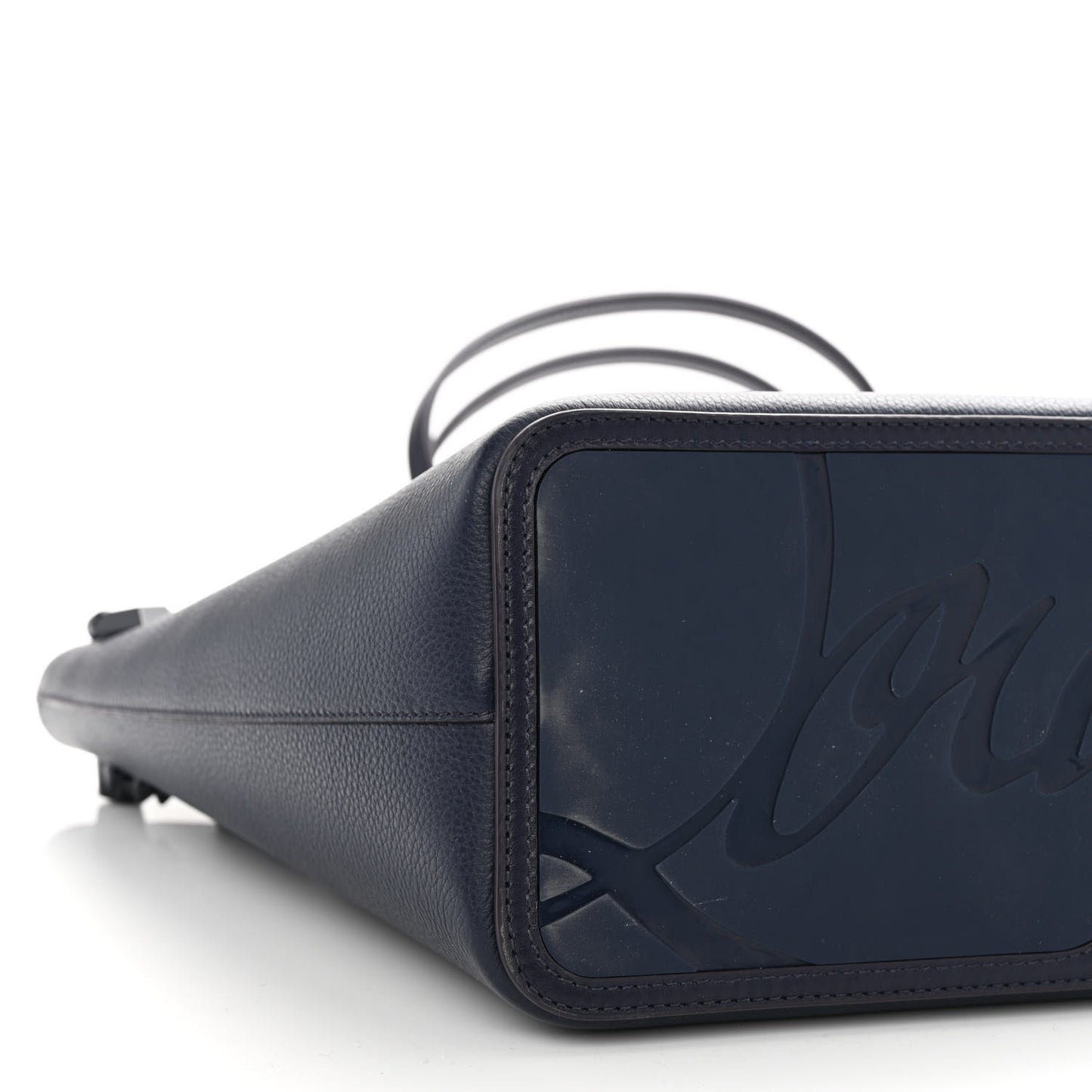 Calfskin Empire Spike Studded East West Cabata Tote Navy
