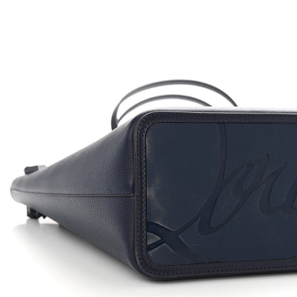 Christian Louboutin Calfskin Empire Spike Studded East West Cabata Tote Navy 9 of 12