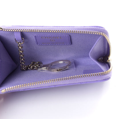 Chanel Caviar Quilted Zipped Key Holder Case Purple 6 of 8