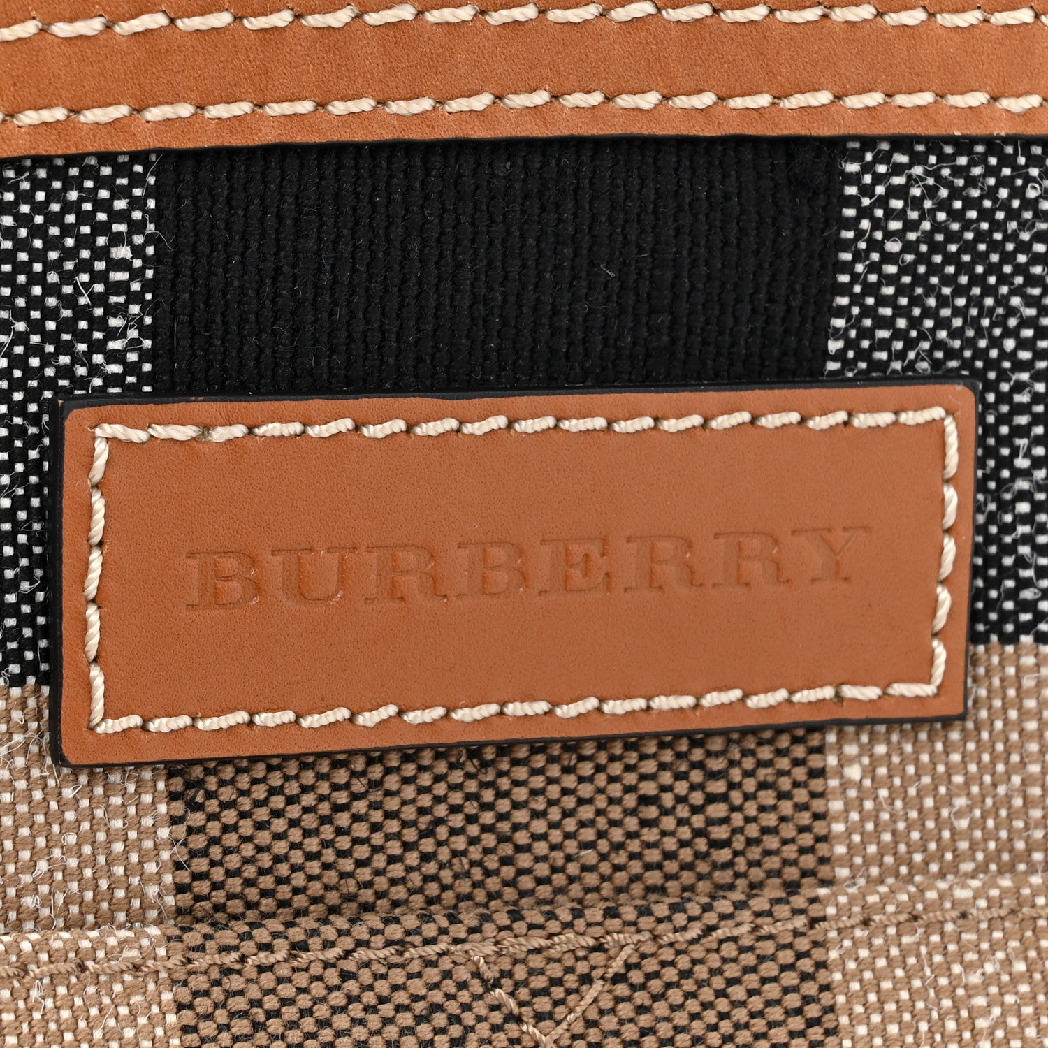 Burberry Canvas Mega Check Medium Ashby Hobo Saddle Brown 7 of 19