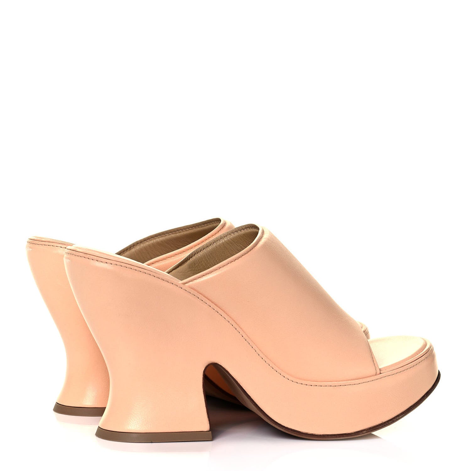 Bottega Veneta Nappa Slide Platform 115 Wedge Sandals 38 Macaroon 4 of 10